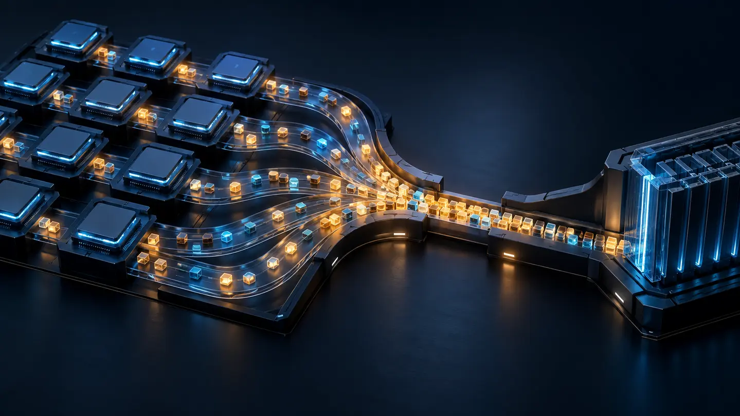 Additional cores converge on a constrained memory path.
